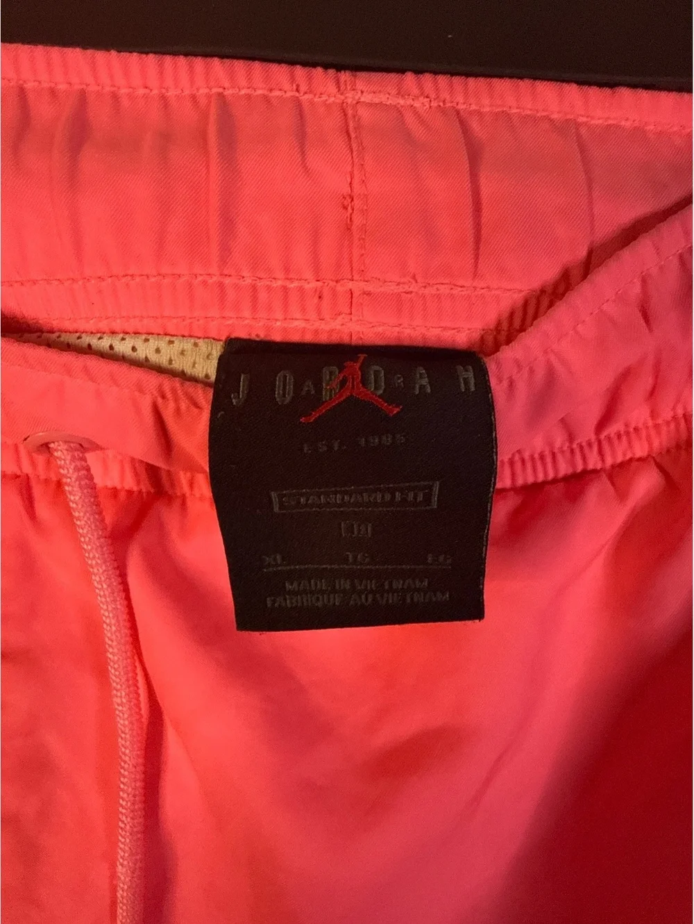 Vintage Air Jordan Jumpman Swim Trunk Shorts Men's XL Hot Pink Neon Mesh Lined
